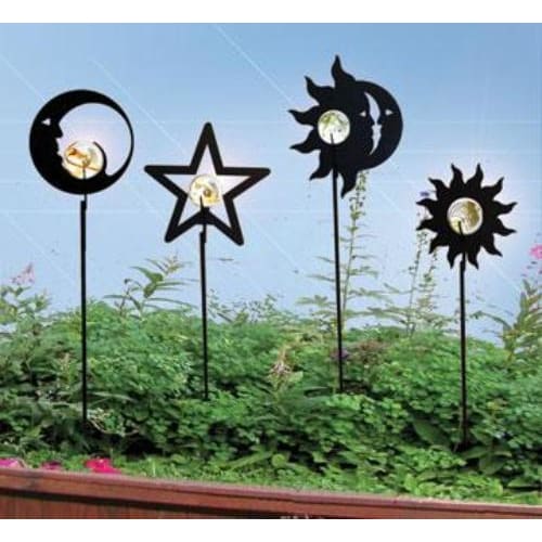 Wrought Iron Marble Moon Garden Stake 38 Inches garden art garden decor garden ornaments garden