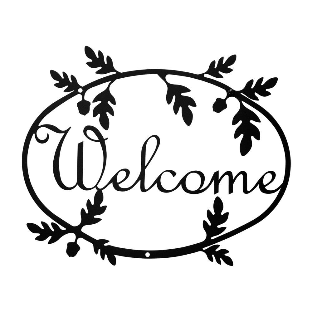 Wrought Iron Medium Acorn Welcome Home Sign Medium door signs outdoor signs welcome home sign