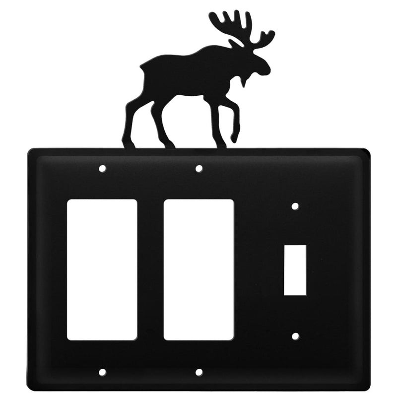 Wrought Iron Moose Double GFCI Switch Cover light switch covers lightswitch covers outlet cover