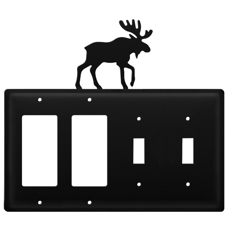 Wrought Iron Moose Double GFCI Double Switch Cover light switch covers lightswitch covers outlet