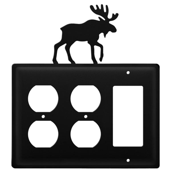 Wrought Iron Moose Double Outlet GFCI Cover light switch covers lightswitch covers outlet cover