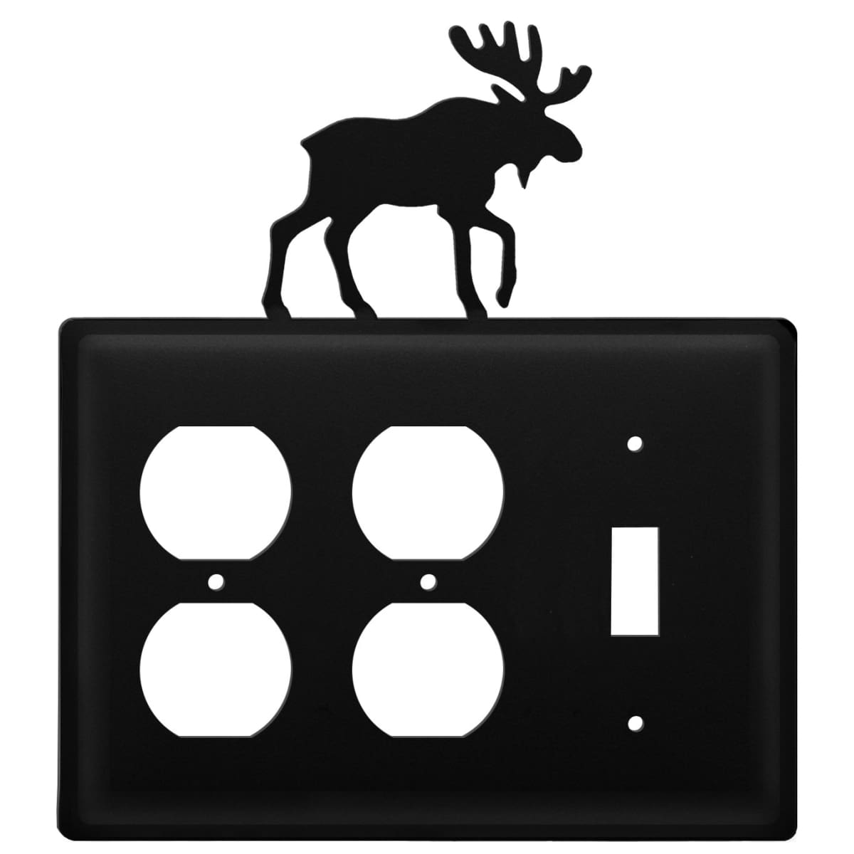 Wrought Iron Moose Double Outlet Switch Cover light switch covers lightswitch covers outlet cover