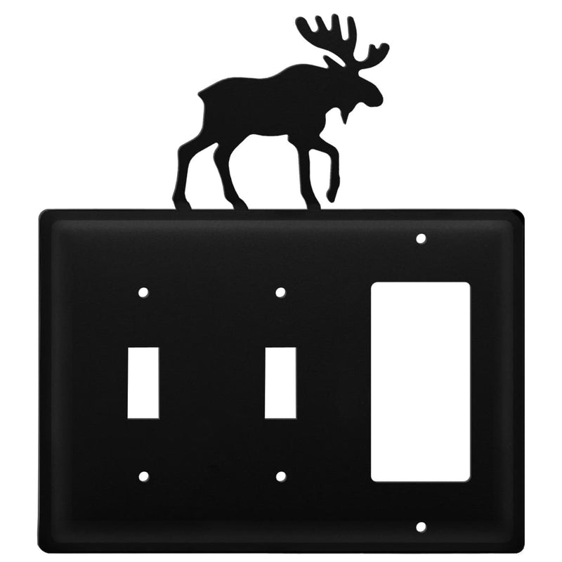Wrought Iron Moose Double Switch & GFCI new outlet cover Wrought Iron Moose Triple Switch Cover