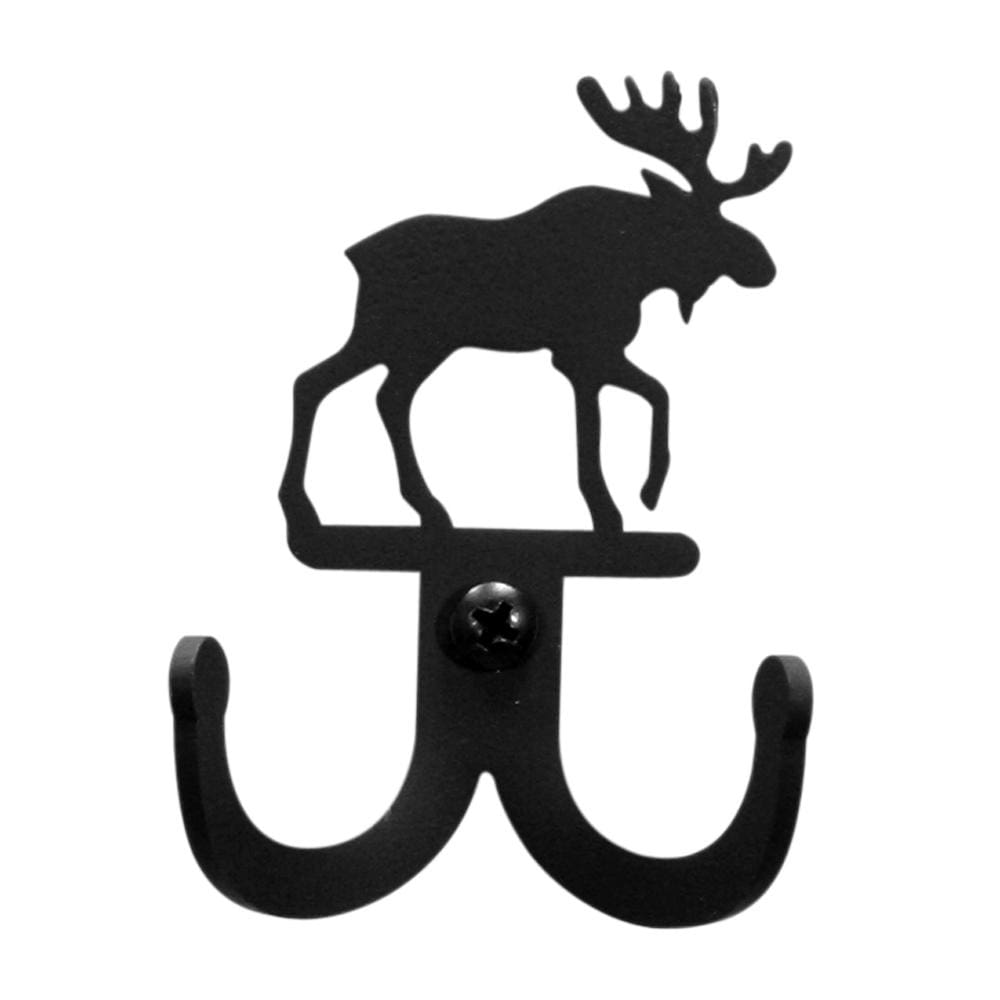 Wrought Iron Moose Double Wall Hook coat hooks door hooks hook moose hook wall hook