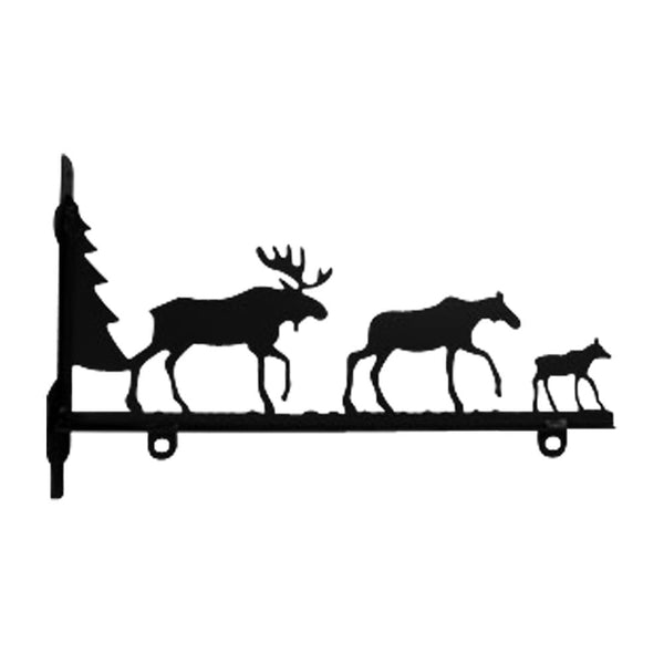 Wrought Iron Moose Family Sign Post Bracket 18in decorative posts metal sign post pole sign real