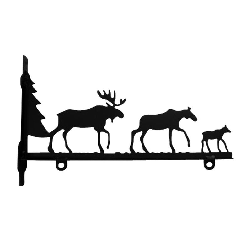 Wrought Iron Moose Family Sign Post Bracket 36in decorative posts metal sign post pole sign real