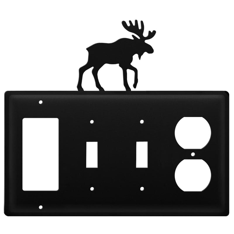 Wrought Iron Moose GFCI Double Switch Outlet Cover light switch covers lightswitch covers outlet