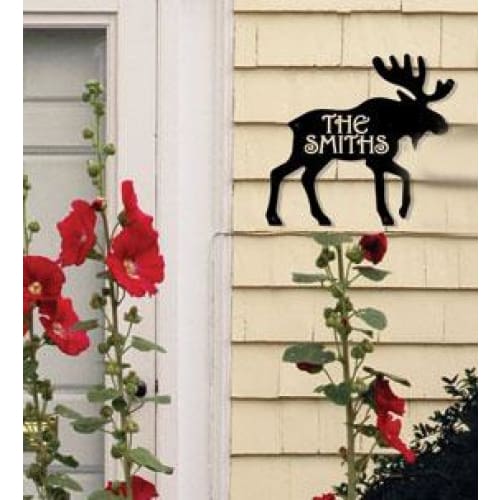 Wrought Iron Moose Personalized House Plaque 12 Letters -Custom Made house signs lawn decor metal