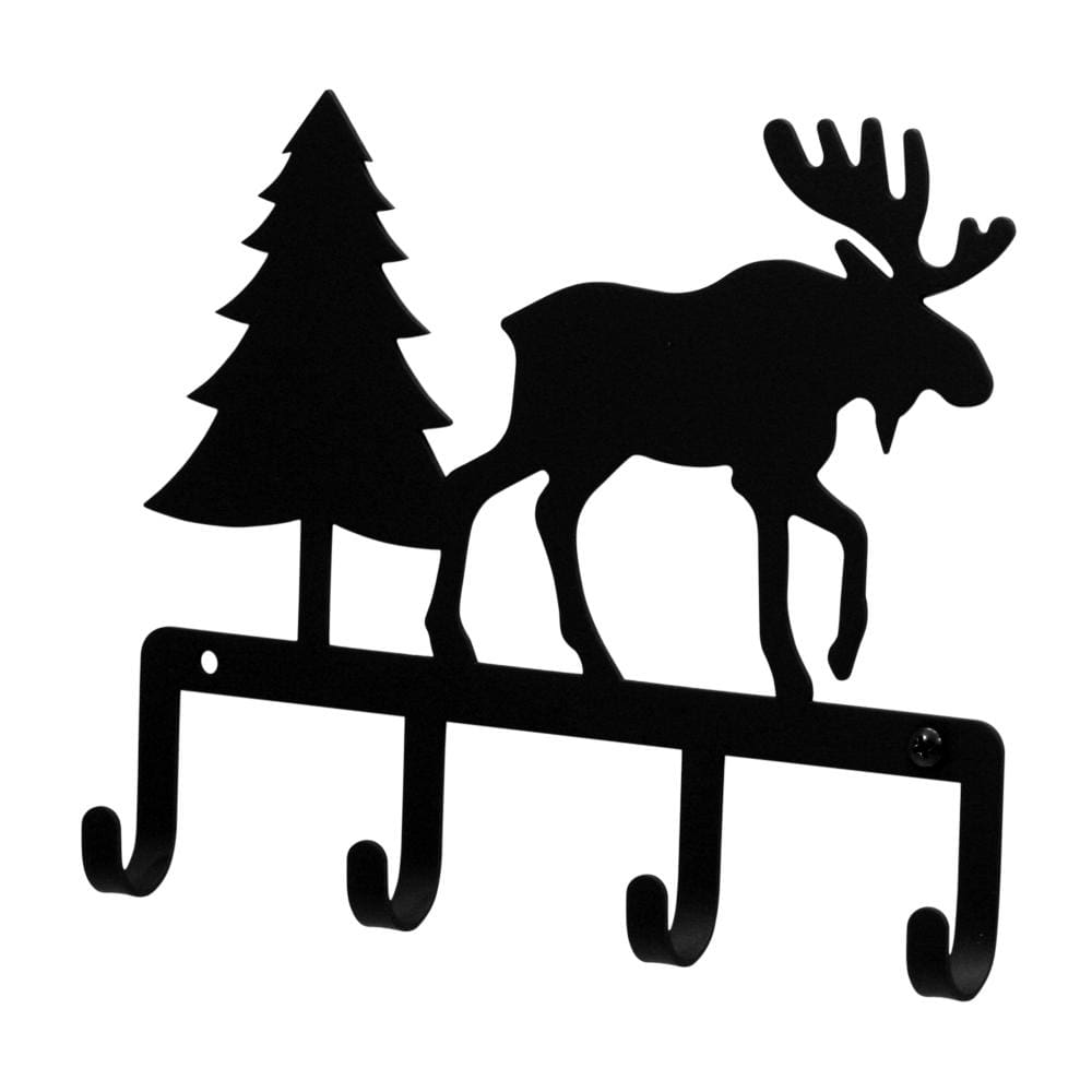 Wrought Iron Moose & Pine Key Holder Key Hooks key hanger key hooks Key Organizers key rack