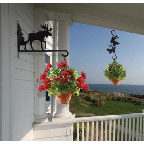 Outdoor Hanger 10-Inch Wrought Iron Hanging Plant Bracket, Outdoor Wall  Hanger