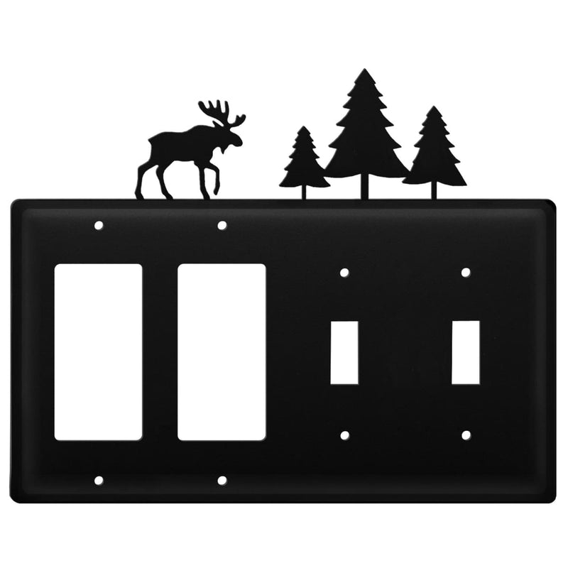 Wrought Iron Moose & Pine Trees Double GFCI Double Switch Cover light switch covers lightswitch