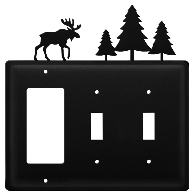 Wrought Iron Moose Pine Trees GFCI Double Switch Cover light switch covers lightswitch covers outlet