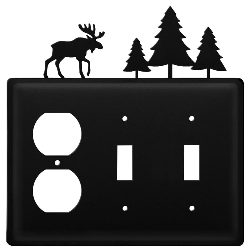 Wrought Iron Moose Pine Trees Outlet Double Switch Cover light switch covers lightswitch covers