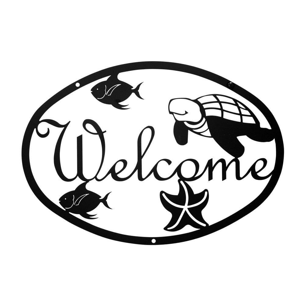 Wrought Iron Ocean Welcome Home Sign Medium door signs outdoor signs welcome home sign welcome home