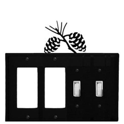 Wrought Iron Pine Cone Double GFCI Double Switch Cover light switch covers lightswitch covers outlet
