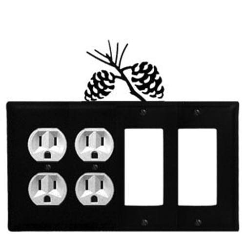 Wrought Iron Pine Cone Double Outlet Double GFCI Cover light switch covers lightswitch covers outlet