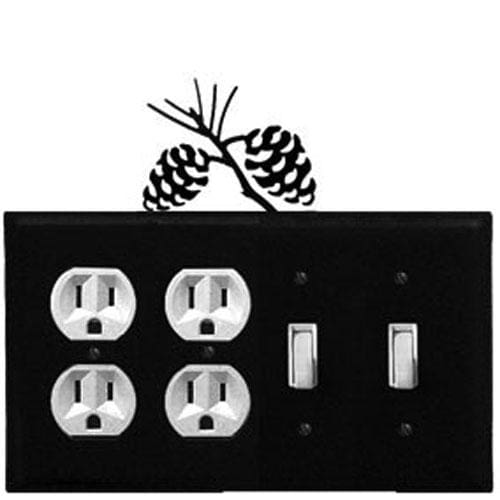 Wrought Iron Pine Cone Double Outlet Double Switch Cover light switch covers lightswitch covers