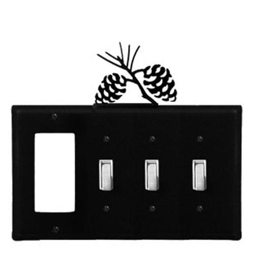 Wrought Iron Pine Cone GFCI Triple Switch Cover light switch covers lightswitch covers outlet cover