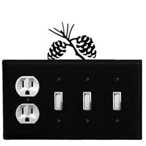 Wrought Iron Pine Cone Outlet Triple Switch Cover light switch covers lightswitch covers outlet