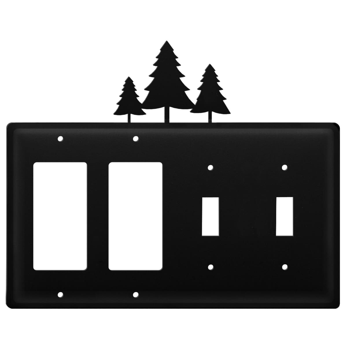 Wrought Iron Pine Trees Double GFCI Double Switch Cover light switch covers lightswitch covers