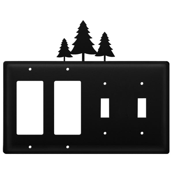 Wrought Iron Pine Trees Double GFCI Double Switch Cover light switch covers lightswitch covers