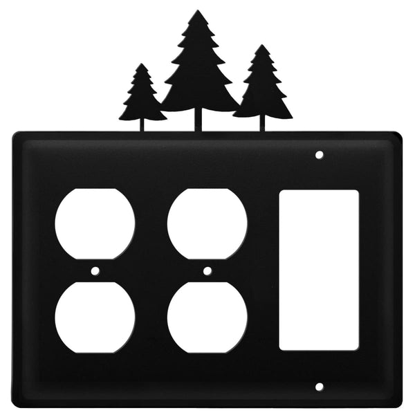 Wrought Iron Pine Trees Double Outlet GFCI Cover light switch covers lightswitch covers outlet cover