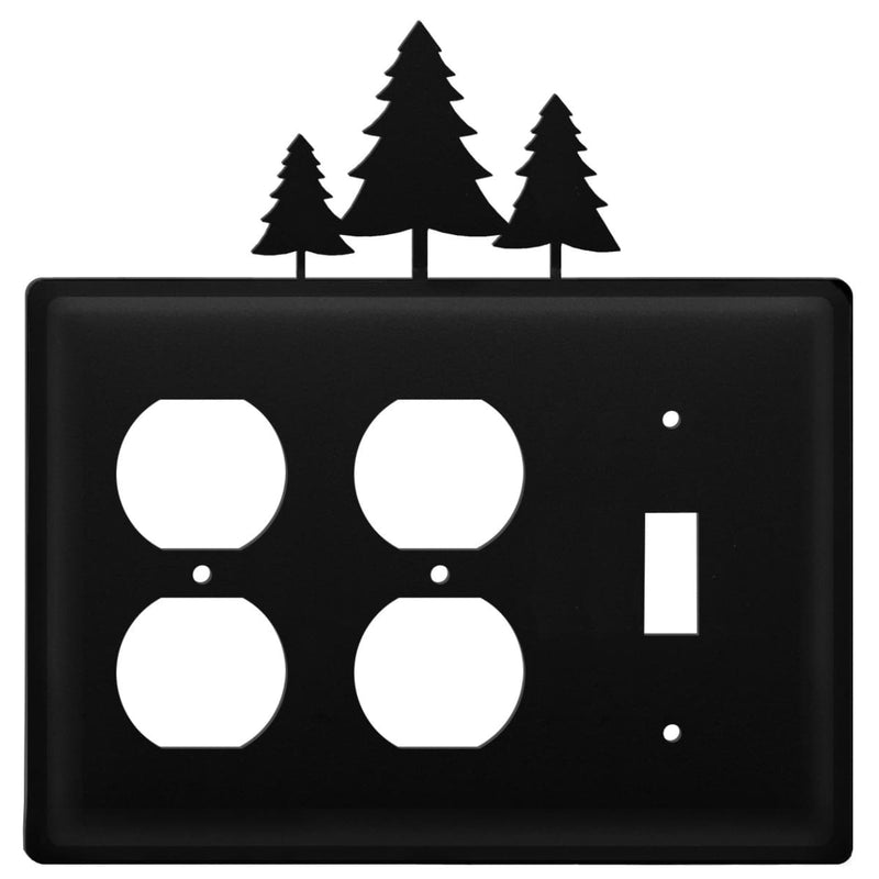Wrought Iron Pine Trees Double Outlet Switch Cover light switch covers lightswitch covers outlet