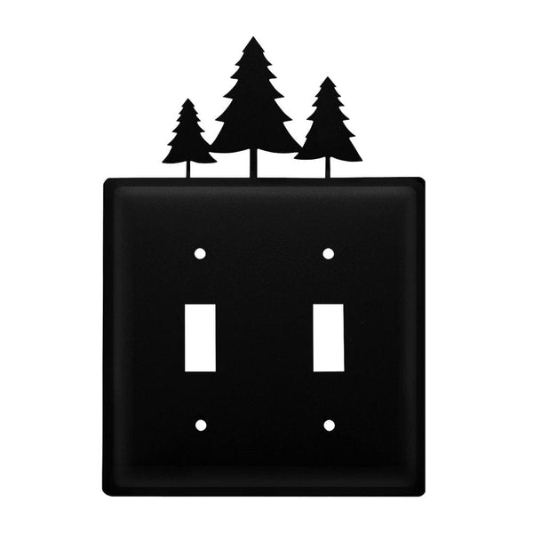 Wrought Iron Pine Trees Double Switch Cover light switch covers lightswitch covers outlet cover