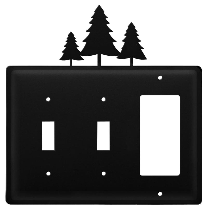 Wrought Iron Pine Trees Double Switch & GFCI new outlet cover Wrought Iron Pine Trees Triple Switch