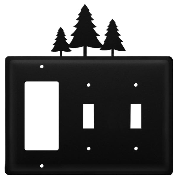 Wrought Iron Pine Trees GFCI Double Switch Cover light switch covers lightswitch covers outlet cover