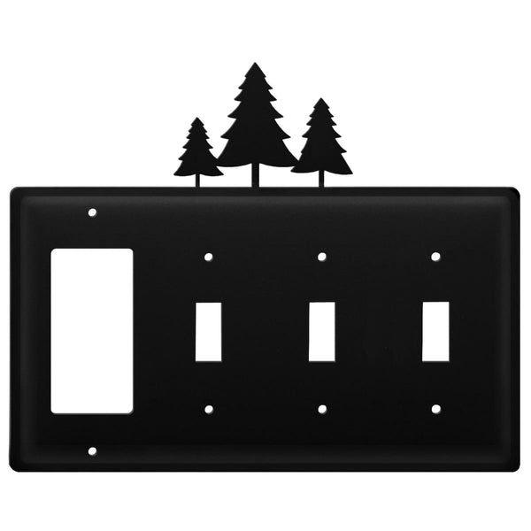 Wrought Iron Pine Trees GFCI Triple Switch Cover light switch covers lightswitch covers outlet cover