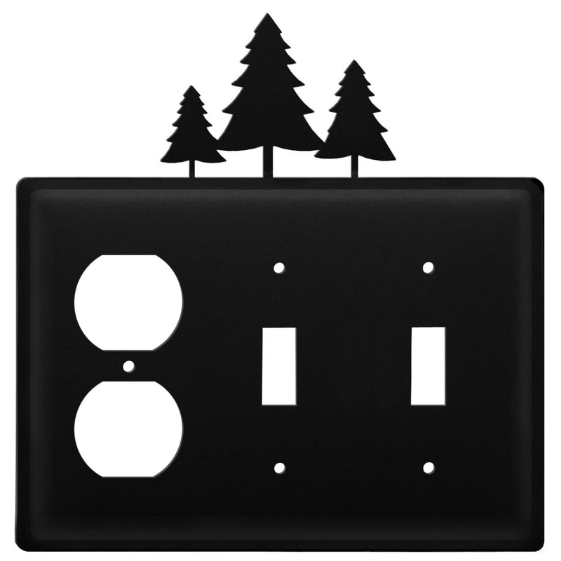 Wrought Iron Pine Trees Outlet Double Switch Cover light switch covers lightswitch covers outlet