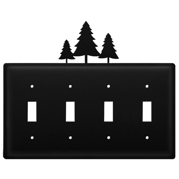 Wrought Iron Pine Trees Quad Switch Cover light switch covers lightswitch covers outlet cover switch
