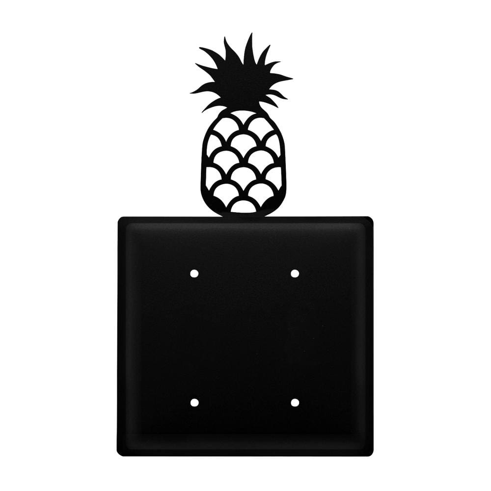 Wrought iron pineapple double blank outlet cover