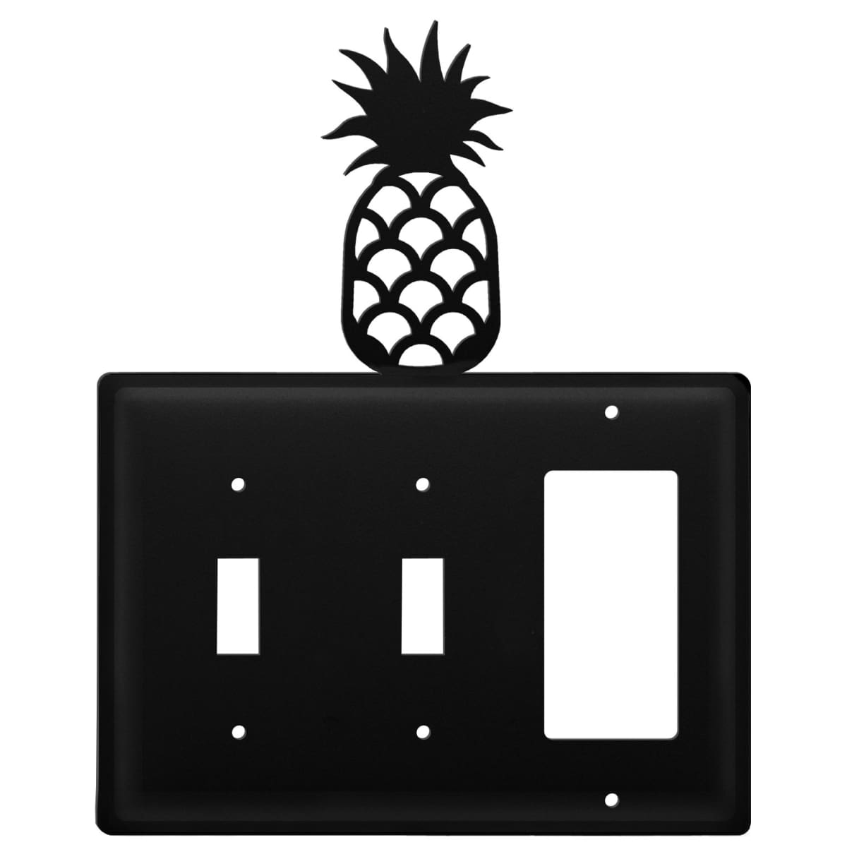 Wrought iron pineapple double switch and GFCI cover