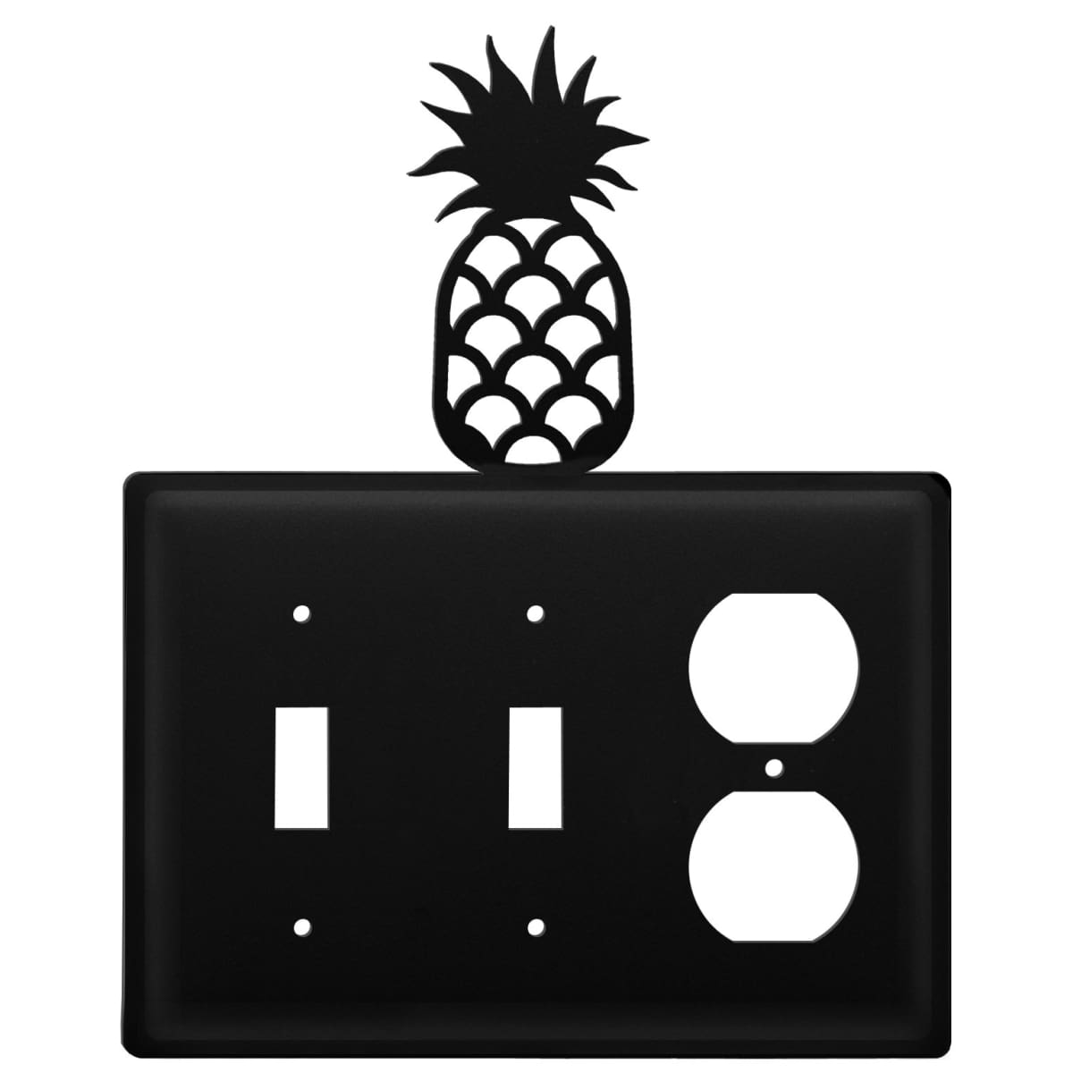 Wrought iron pineapple double switch and outlet cover