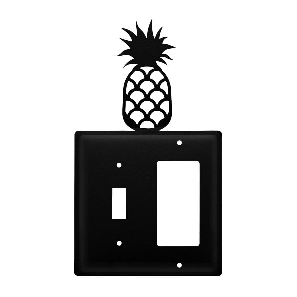 Wrought iron outlet cover with pineapple design