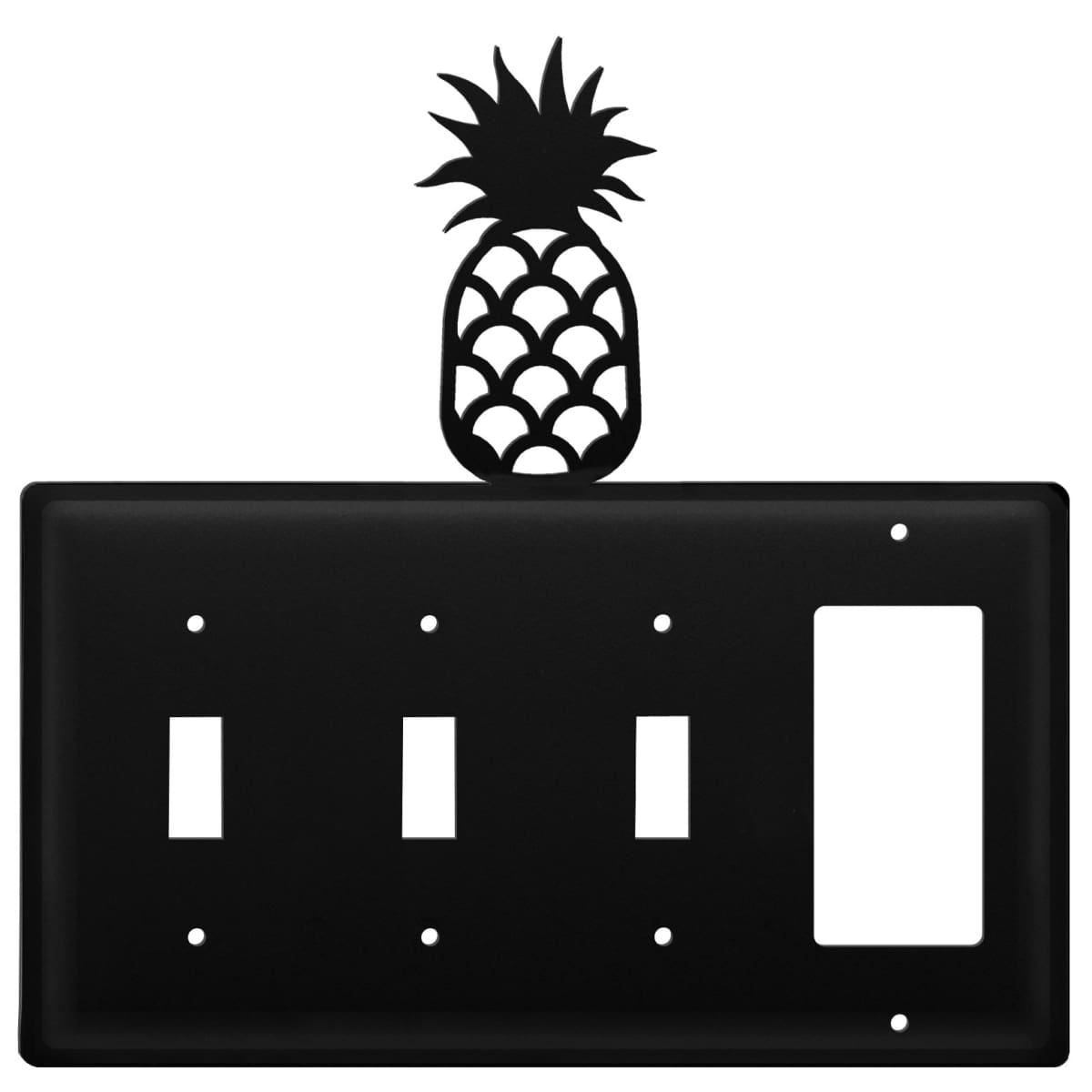 Wrought iron pineapple triple switch and GFCI cover