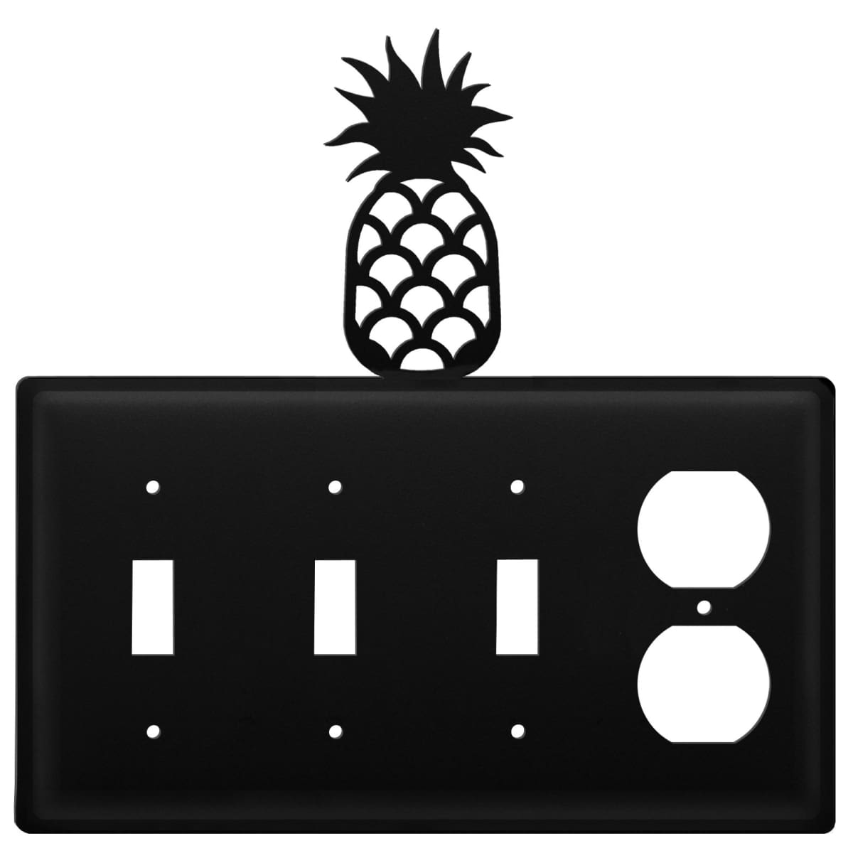 Wrought Iron Pineapple Triple Switch & Single Outlet new outlet cover Wrought Iron Pineapple Triple