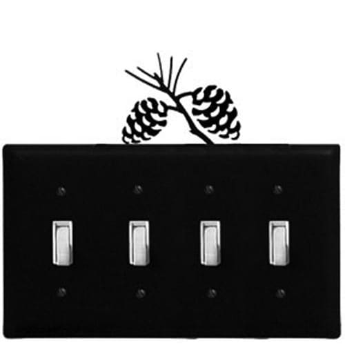 Wrought Iron Pinecone Quad Switch Cover light switch covers lightswitch covers outlet cover switch