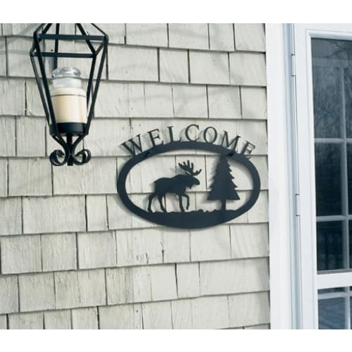 Wrought Iron Pinecone Welcome Home Sign Medium door signs outdoor signs welcome home sign welcome
