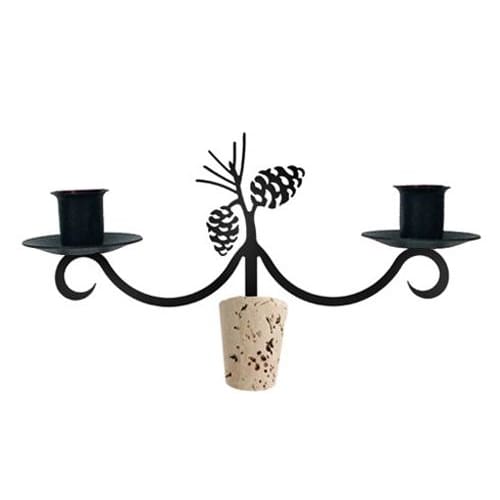 Wrought Iron Pinecone Wine Bottle Topper candelabra candelabrum candle holder romantic candelabra