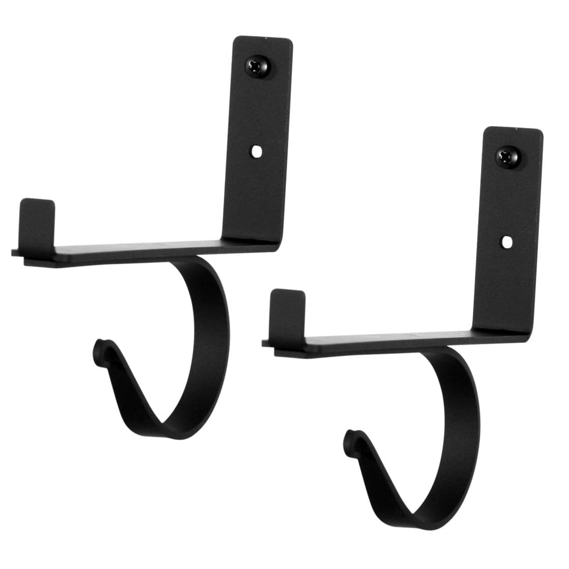 Wrought Iron Plain Curtain Curtain Rod & Shelf Brackets Set curtain rod shelf bracket floating