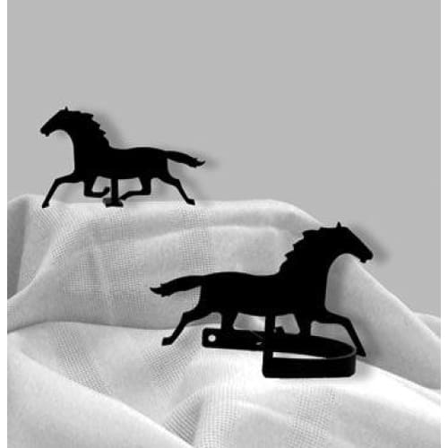 Wrought Iron Racing Horse Curtain Tie Back Set curtain accessories curtain holdbacks curtain tie