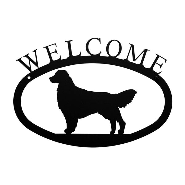 Wrought Iron Retriever Dog Welcome Home Sign Small door signs outdoor signs welcome home sign