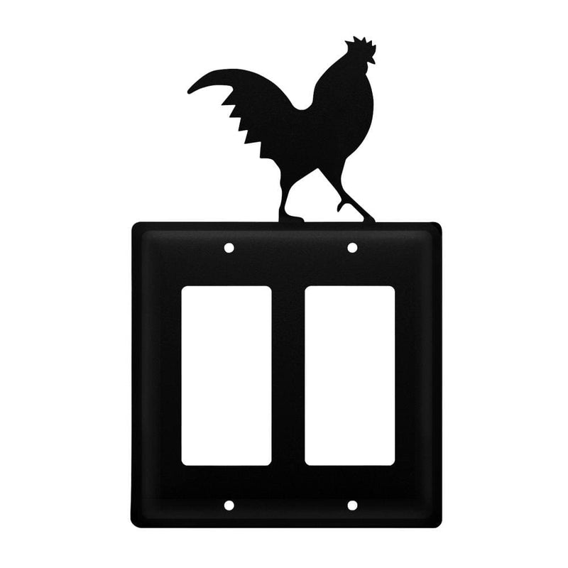 Wrought Iron Rooster Double GFCI Cover light switch covers lightswitch covers outlet cover switch