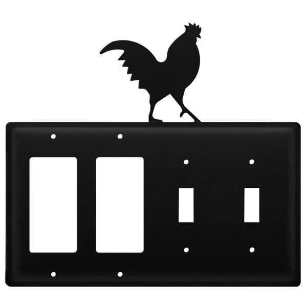 Wrought Iron Rooster Double GFCI Double Switch Cover light switch covers lightswitch covers outlet