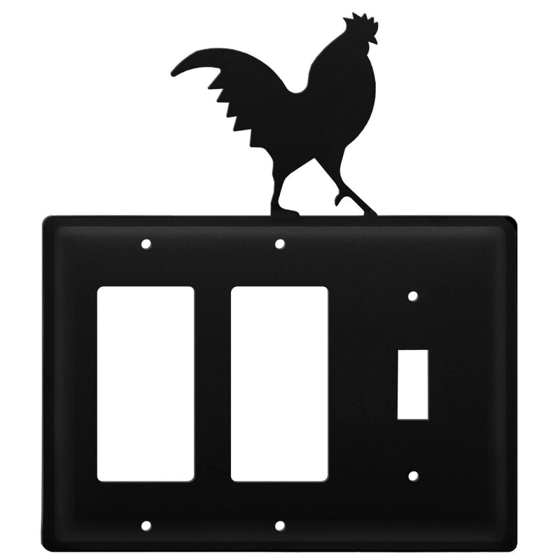Wrought Iron Rooster Double GFCI Switch Cover light switch covers lightswitch covers outlet cover