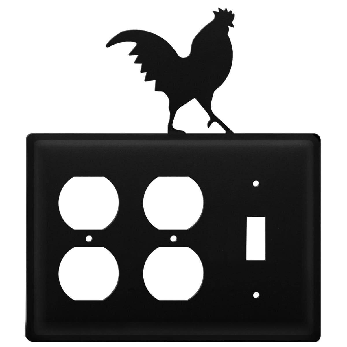 Wrought Iron Rooster Double Outlet Switch Cover light switch covers lightswitch covers outlet cover