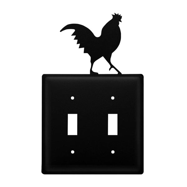 Wrought Iron Rooster Double Switch Cover light switch covers lightswitch covers outlet cover switch